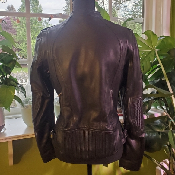 Women's Soft Leather Motorcycle Jacket - Picture 2 of 6